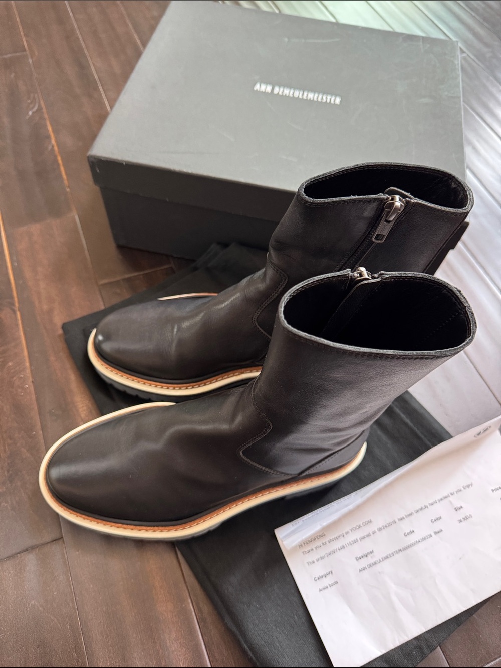 Ann Demeulemeester Black Leather Mid-Calf Boots
Size EU 36.5 / US 6-6.5